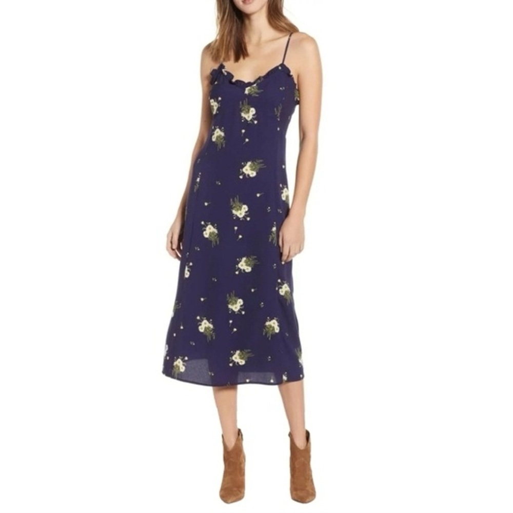 BP Navy Floral Midi Dress